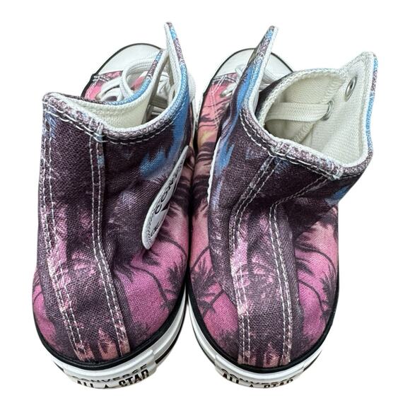 Converse Chuck Taylor High Top Men 7 Women 9 Sunset Palms Tree Shoes Classic - Picture 3 of 10